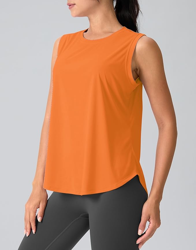SANTINY Women's Sleeveless Workout Tops Breathable Lightweight Active Tennis Yoga Shirts Athletic Running Tank Tops for Women