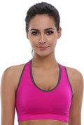 Women's Seamless Racerback Sports Bra High Impact Support Yoga Gym Workout Fitness
