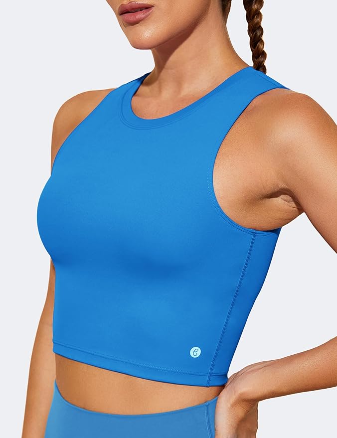 Natural Feelings Nudi Sports Bras for Women Removable Padded Yoga Tank Tops Sleeveless Fitness Workout Crop Tops