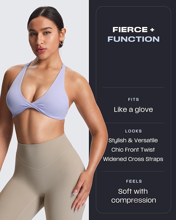 Aoxjox Women's Workout Sports Bras Fitness Satara Low Impact Bra Yoga Crop Tank