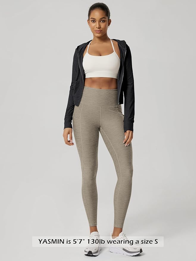 ODODOS Women's High Waisted Yoga Leggings with Pockets, Tummy Control Non See Through Workout Athletic Running Yoga Pants