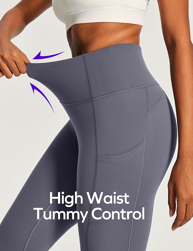 Ewedoos Capri Leggings for Women High Waisted Yoga Pants with Pockets for Women Tummy Control Workout Leggings Yoga Capris
