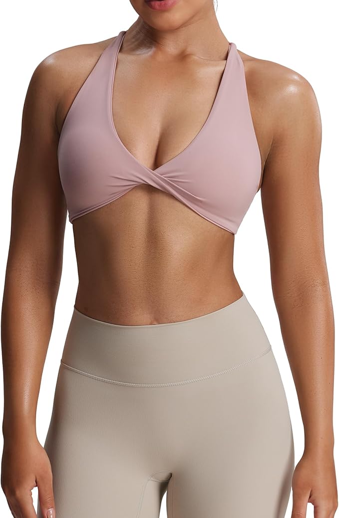 Aoxjox Women's Workout Sports Bras Fitness Metamorph Sienna Twist Bra Yoga Crop Tank