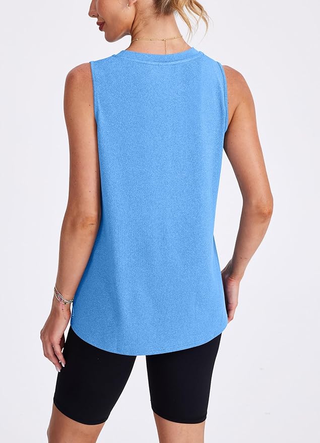 Womens Workout Tank Tops Lightweight Sleeveless Shirts for Women Loose Fit Tops for Athletic Running Tennis Yoga