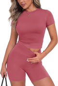 ZOOSIXX Two Piece Workout Sets for Women - Summer Outfits 2 Piece Short Gym Sets Casual Lounge Vacation Matching Clothing