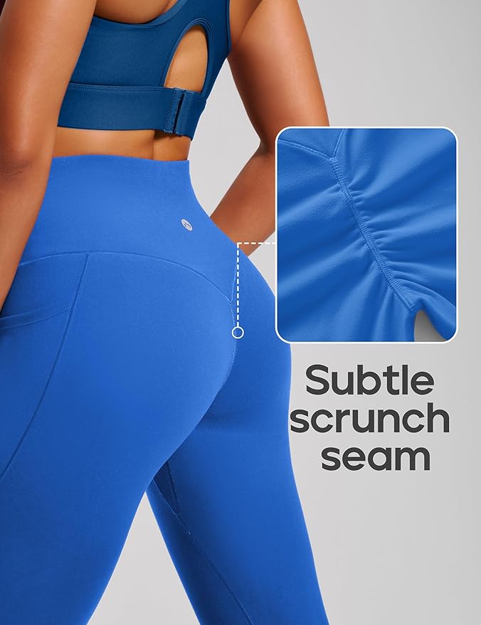 Heathyoga Scrunch Butt Lifting Leggings with Pockets for Women Tummy Control Compression Leggings No Front Seam Yoga Pants