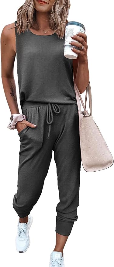 PRETTYGARDEN Women's Two Piece Outfit Sets Casual Summer Sleeveless Matching Lounge Wear Spring Travel Clothes Tracksuit