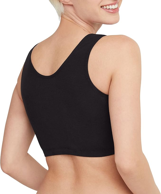 Hanes Women's Pack, Cotton Scoopneck Bralette, Low-Impact Sports Bra, 3-Pack