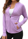 We1Fit Women's UPF 50+ Sun Protection Jacket Hoodie Sun Shirts Hiking Running Athletic Shirt