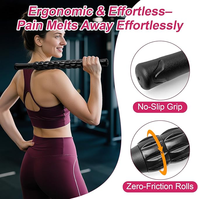ZanLLW Massage Roller, Muscle Roller Stick, Neck Massager Roller, Therapy Stick for Legs, Calf, Thigh, Lipo Roller for Muscle Relief, Massage Rolling Pin for Trigger Points, Help Sore Muscle Recovery