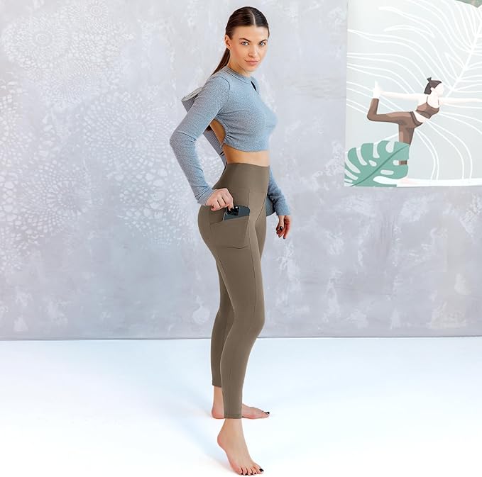 Walifrey Leggings with Pockets for Women, High Waisted Buttery Soft Womens Leggings for Gym Yoga Workout