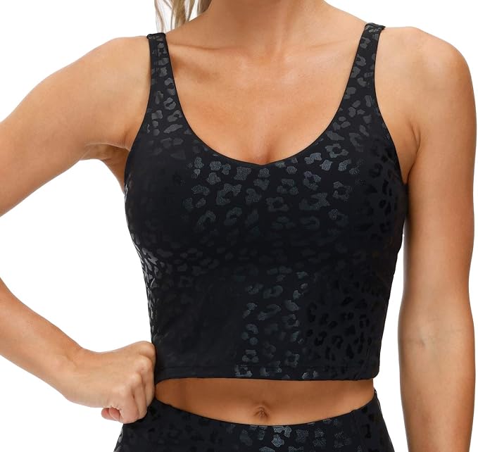 THE GYM PEOPLE Womens' Sports Bra Longline Wirefree Padded with Medium Support