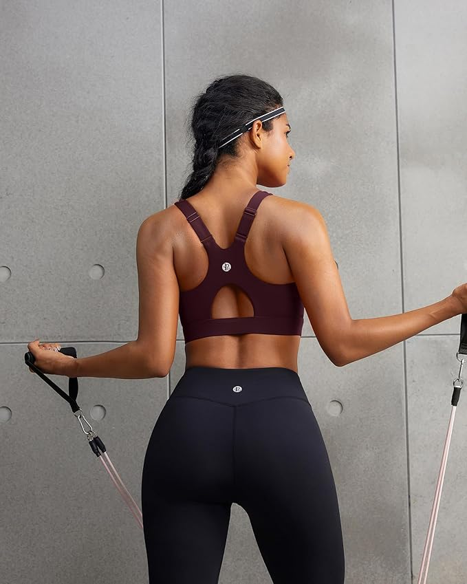 RUNNING GIRL Sports Bra for Women,Adjustable Straps Supportive High Impact Sports Bras for Women with Sewn in Pads