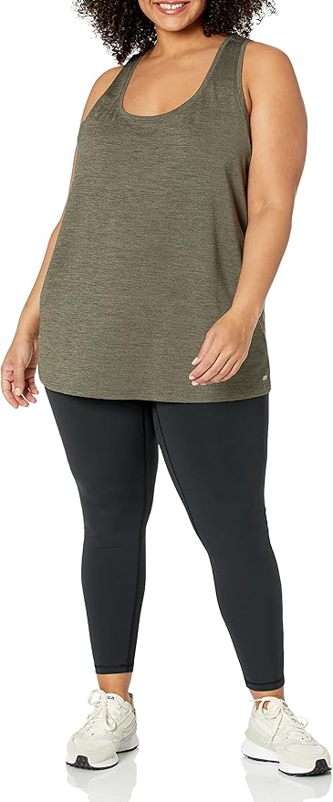 Amazon Essentials Women's Active Quick Dry Tech Stretch Racerback Scoop Neck Tank Top, Multipacks