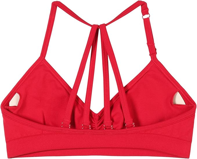 AUROLA Mercury Workout Sports Bras Women Athletic Removable Padded Backless Strapy Minimal Crop Top