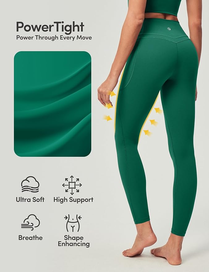IUGA Compression Leggings with Pockets for Women Tummy Control Leggings No Front Seam Workout High Waist Yoga Pants