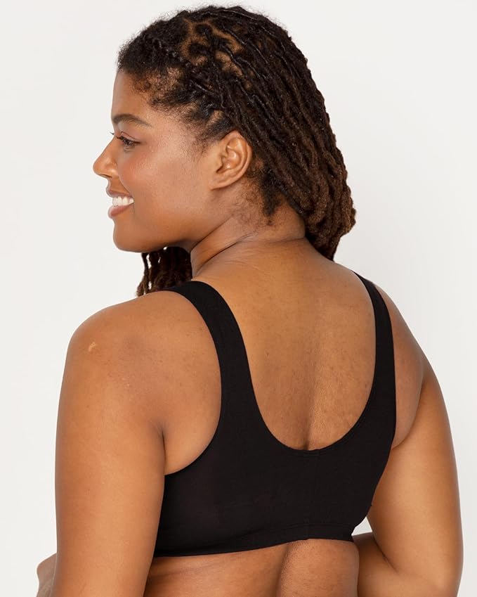Fruit of the Loom Women's 96014PK Comfort Cotton Blend Front Close Sports Bra 2 Pack