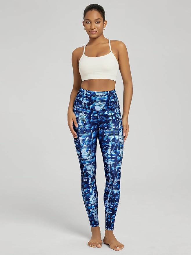 ODODOS Women's High Waisted Yoga Leggings with Pockets, Tummy Control Non See Through Workout Athletic Running Yoga Pants