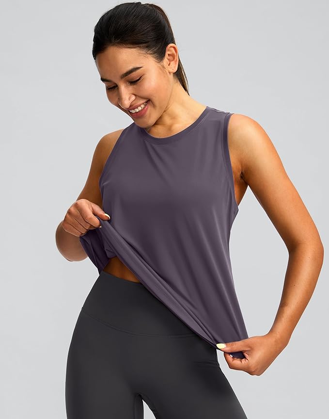 Women's Workout Tops Racerback Athletic Tank Tops Sleeveless Loose Fit Yoga Running Gym Shirts for Women