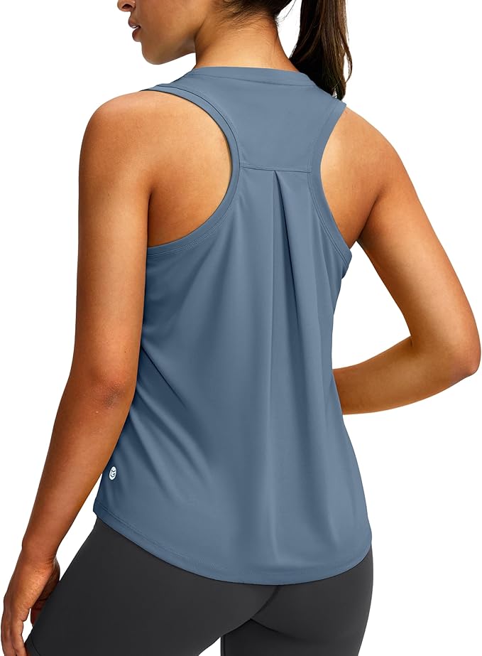 Women's Workout Tops Racerback Athletic Tank Tops Sleeveless Loose Fit Yoga Running Gym Shirts for Women
