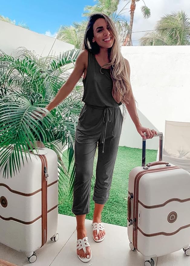 PRETTYGARDEN Women's Two Piece Outfit Sets Casual Summer Sleeveless Matching Lounge Wear Spring Travel Clothes Tracksuit