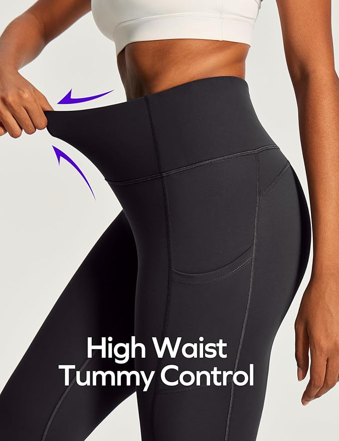 Ewedoos Capri Leggings for Women High Waisted Yoga Pants with Pockets for Women Tummy Control Workout Leggings Yoga Capris