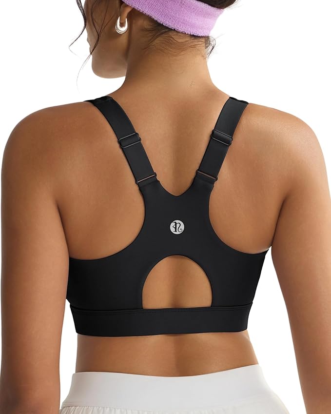 RUNNING GIRL Sports Bra for Women,Adjustable Straps Supportive High Impact Sports Bras for Women with Sewn in Pads