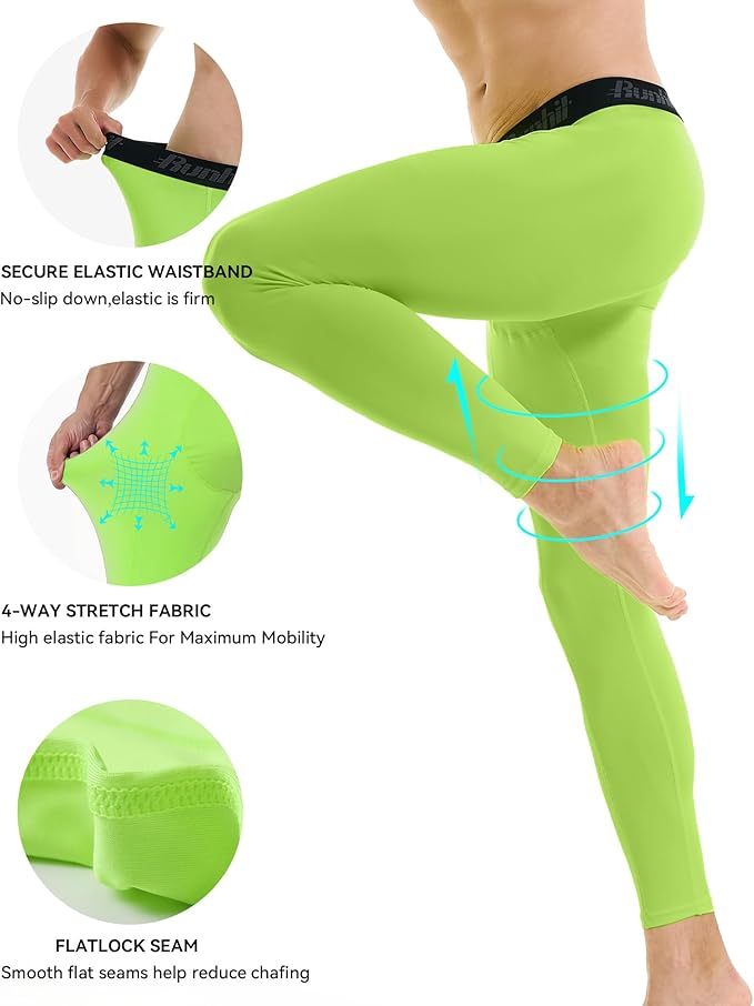 Runhit Men’s Compression Pants Running Tights Workout Leggings Athletic Base Layer Pants for Sports Yoga Basketball