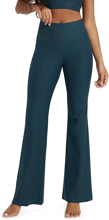 ODODOS Women's Powerful Tummy Control Flared Yoga Pants 2.0 High Waist Workout Bootcut Leggings with Inner Pocket- 29" / 31"
