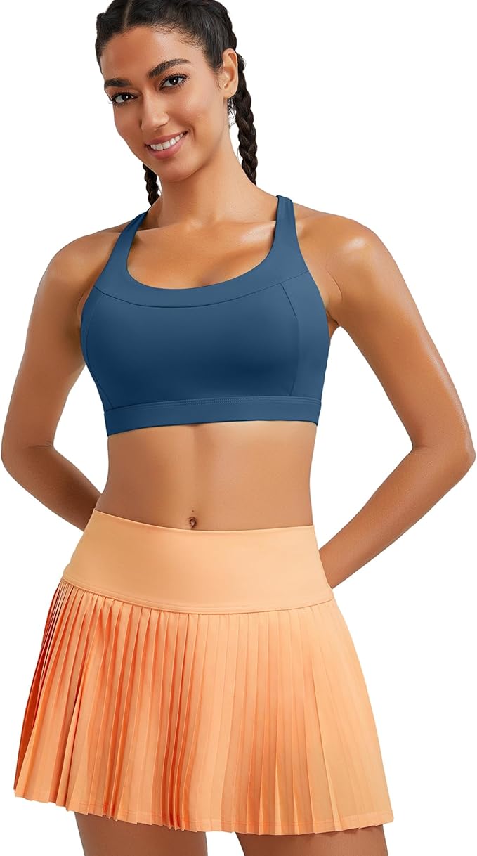 RUNNING GIRL Sports Bra for Women, Molded Cup High Impact Sports Bras for Women with Sewn in Pads