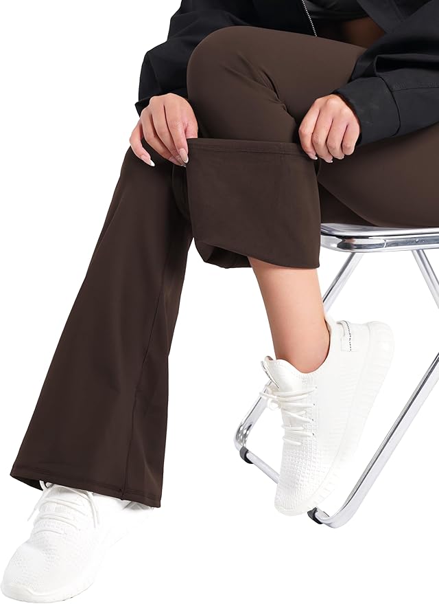 Sunzel Flare Leggings, Crossover Yoga Pants with Tummy Control, High-Waisted and Wide Leg