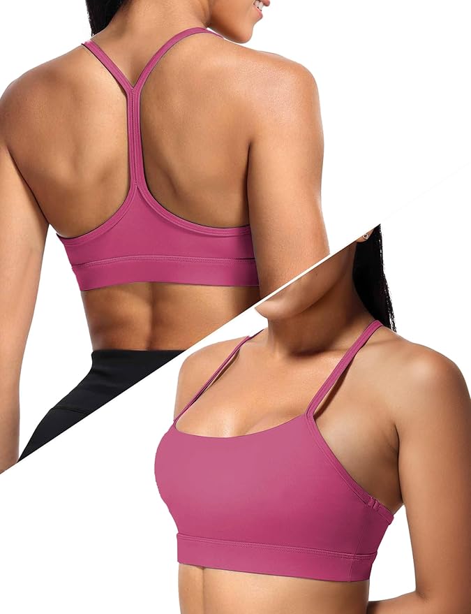 Buauty Sports Bra for Women, Y Back Light Support Workout Bra with Removable Pads for Yoga Pilates Gym