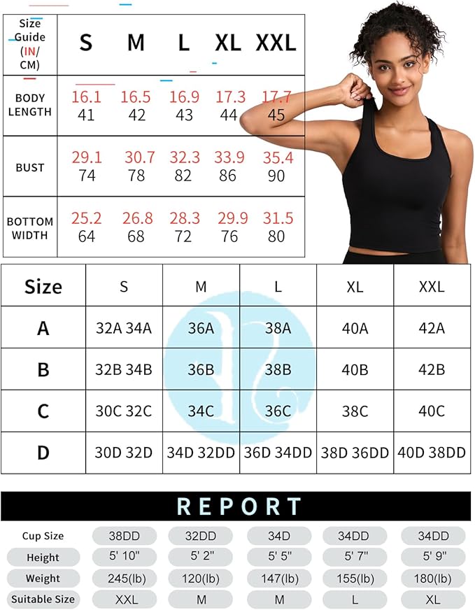 RUNNING GIRL Workout Tank Tops with Built in Bras for Women,Compression Shirt Strappy Back Athletic Yoga Tops