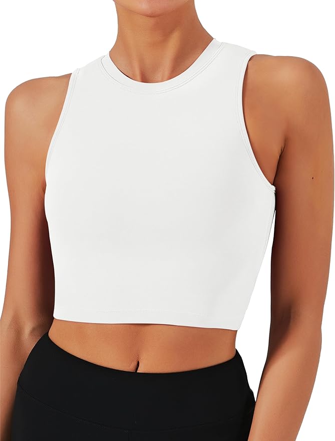 Natural Feelings Nudi Sports Bras for Women Removable Padded Yoga Tank Tops Sleeveless Fitness Workout Crop Tops
