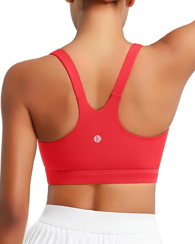 RUNNING GIRL Sports Bra for Women, Molded Cup High Impact Sports Bras for Women with Sewn in Pads