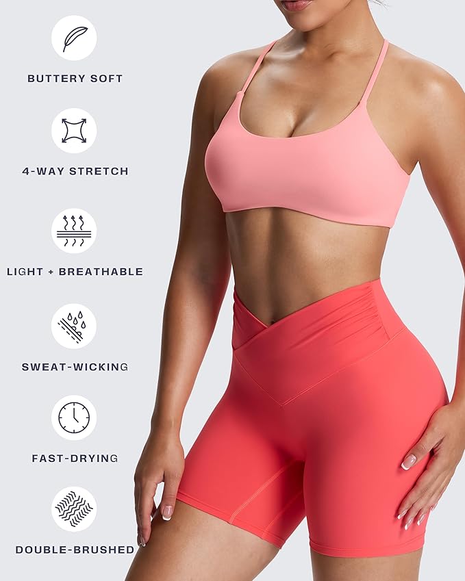 Aoxjox Women's Workout Sports Bras Fitness Trinity Ivy Low Impact Bra Yoga Crop Tank