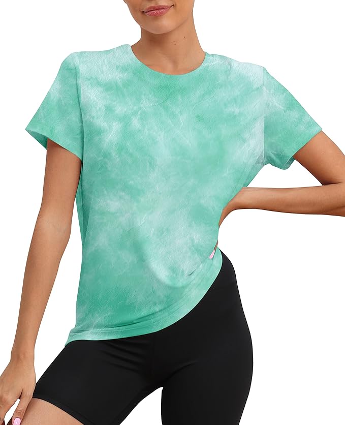 KevaMolly Workout Tops for Women UPF50+ Breathable Loose Fit Yoga T Shirts Short Sleeve Running Gym Athletic Tee Top