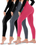 3 Pack Leggings for Women-No See-Through High Waisted Tummy Control Yoga Pants Workout Running Legging