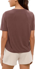 ODODOS Modal Soft Short Sleeve Shirts for Women Crew Neck Yoga Tee Casual Workout Tops
