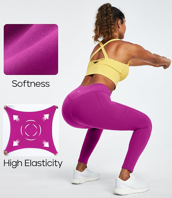 Heathyoga Leggings with Pockets for Women Tummy Control High Waisted Yoga Pants with Pockets for Women Workout Leggings