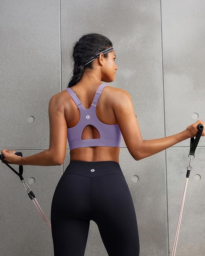 RUNNING GIRL Sports Bra for Women,Adjustable Straps Supportive High Impact Sports Bras for Women with Sewn in Pads