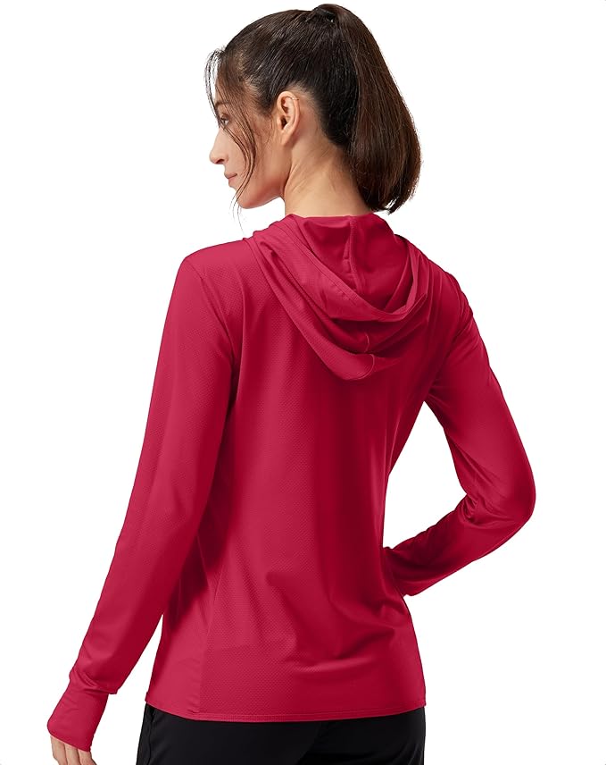 Soothfeel Women's UPF 50+ Sun Protection Hoodie Jacket Lightweight Long Sleeve Sun Shirt for Women with Pocket Hiking Outdoor