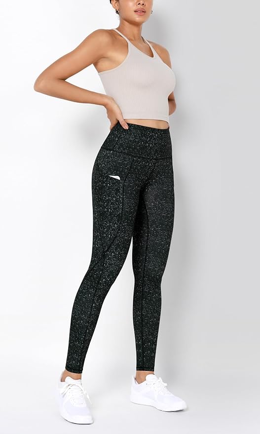 ODODOS Women's High Waisted Yoga Leggings with Pockets, Tummy Control Non See Through Workout Athletic Running Yoga Pants