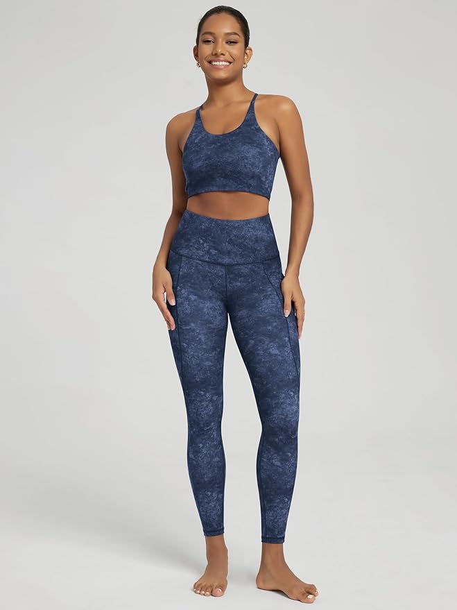 ODODOS Women's High Waisted Yoga Leggings with Pockets, Tummy Control Non See Through Workout Athletic Running Yoga Pants
