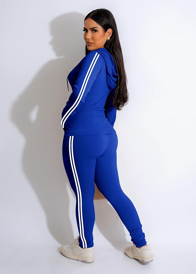 YeGine Women 2 Piece Outfits Long Sleeve Tracksuit Bodycon Matching Sets Hoodie Jacket Jogging Suit