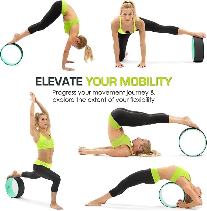 ProsourceFit Yoga Wheel Prop 12” for Improving Yoga Poses, Backbends, Flexibility, Balance, Stretching, Relaxation