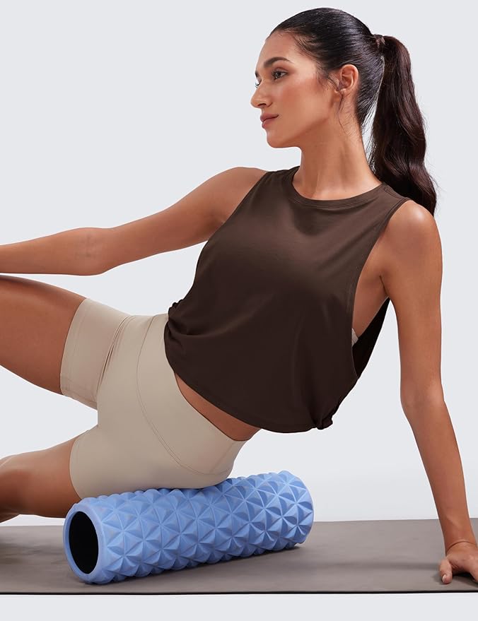 CRZ YOGA Pima Cotton Large Armhole Tank Tops for Women - Workout Sport Athletic Yoga Running Gym Loose Crop Sleeveless Shirts