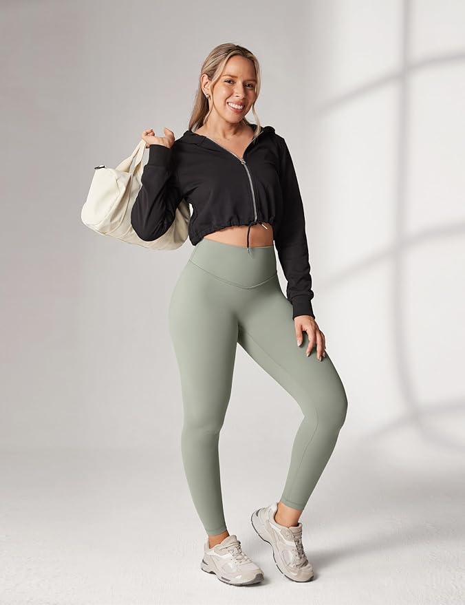 UNISSU Hugcurve No Front Seam High Waisted Workout Leggings for Women Buttery Soft Yoga Pants Gym Athletic Tights - 25''