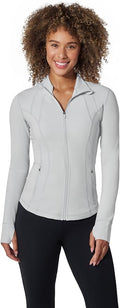 Yogalicious Womens Ultra Soft Lightweight Full Zip Yoga Jacket with Pockets