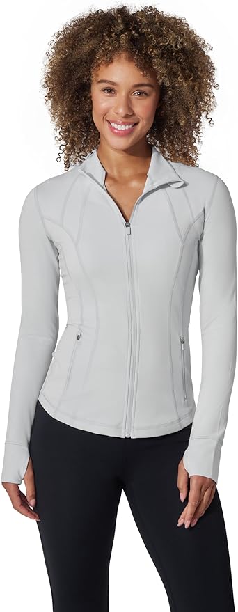 Yogalicious Womens Ultra Soft Lightweight Full Zip Yoga Jacket with Pockets